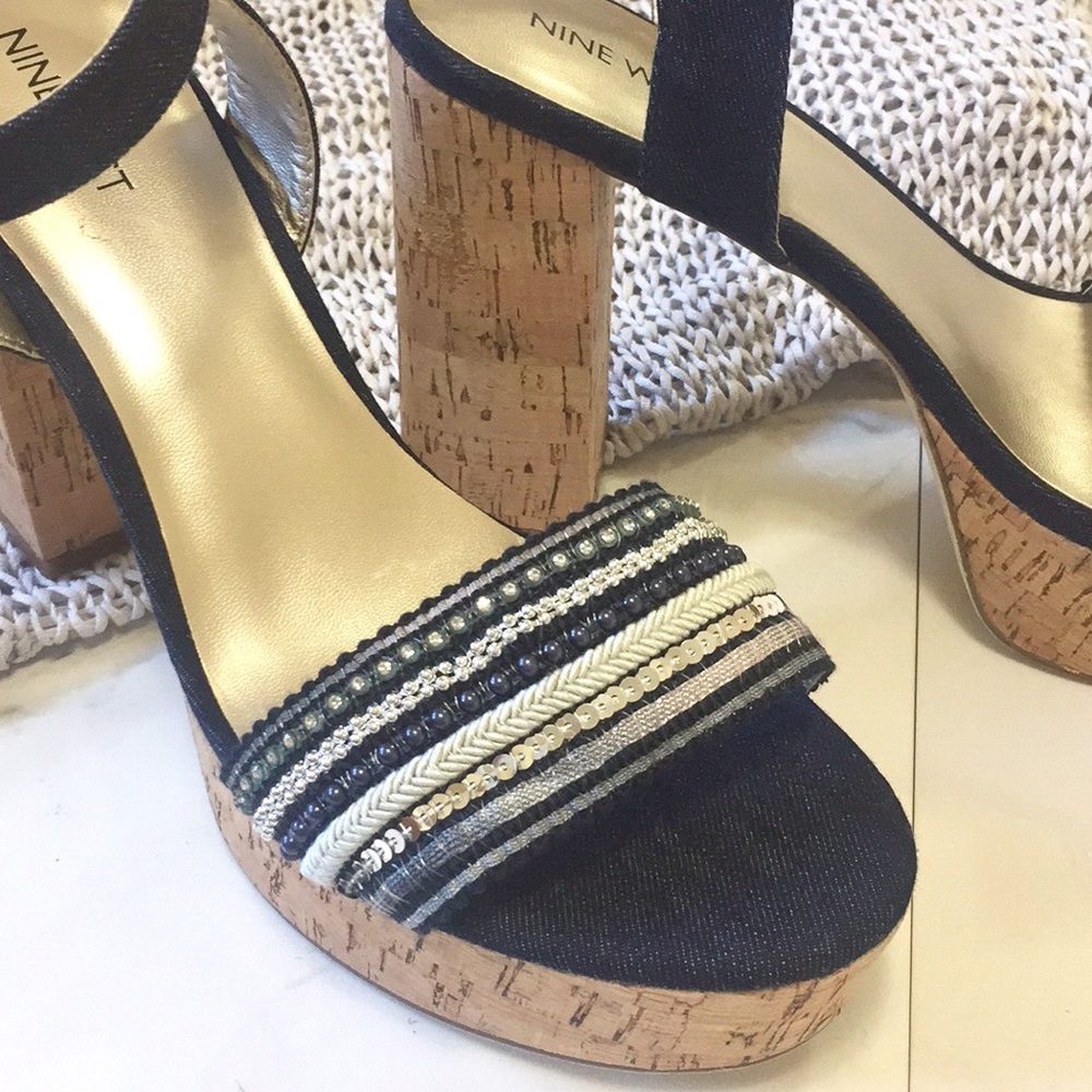 Nine West Keira Embellished Platform Sandals